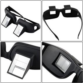 img 2 attached to 👓 Ленивые очки: кроватные призматические очки для удобного чтения и просмотра телевизора в кровати - черные, крупный размер