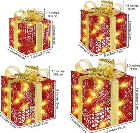 img 3 attached to 🎁 Set of 4 Christmas Lighted Gift Boxes - Red Christmas Box Decorations with 80 LED Light String – Presents Boxes with Bows for Christmas Decoration – Red, 4/5/6/7.5 Inches