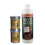 🔨 pc-products pc-woody wood repair epoxy paste, 12 oz two-part kit, and pc-petrifier wood hardener, 16 oz логотип