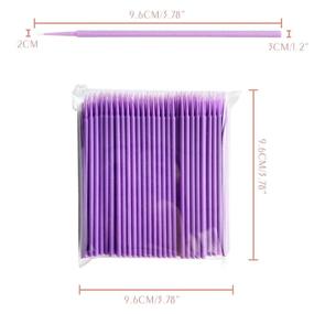 img 1 attached to 300 PCS Riisca Disposable Micro Brushes 🖌️ - Cotton Swabs for Eyelash Extensions and Makeup Application