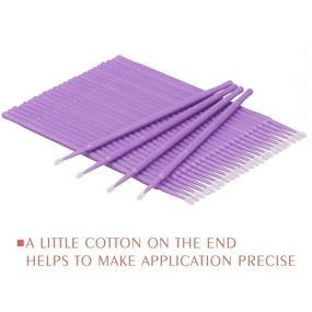 img 2 attached to 300 PCS Riisca Disposable Micro Brushes 🖌️ - Cotton Swabs for Eyelash Extensions and Makeup Application