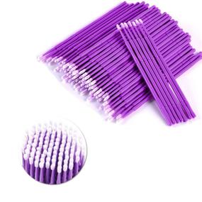 img 4 attached to 300 PCS Riisca Disposable Micro Brushes 🖌️ - Cotton Swabs for Eyelash Extensions and Makeup Application