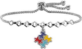 img 3 attached to 🧩 Colorful Puzzle Piece Autism Awareness Keychain Set - Perfect Gifts for Autistic Individuals