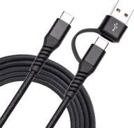 🔌 10ft usb-c to usb-c 60w cable, fast charger qc & pd 2-in-1 usb-a/c to usb-c cord compatible with macbook pro/air 2020/2019/2018, ipad pro 2020/2019/2018, samsung galaxy s21, type-c laptops logo