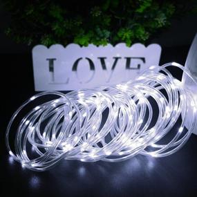 img 2 attached to 🌟 Lalapao 2 Pack Solar Powered Xmas Rope Lights - 120 LED Christmas Fairy Decor Lighting with 8 Modes for Outdoor Indoor Tree Garden Patio Lawn Holiday Bedroom Wedding Waterproof (White)
