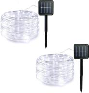 🌟 lalapao 2 pack solar powered xmas rope lights - 120 led christmas fairy decor lighting with 8 modes for outdoor indoor tree garden patio lawn holiday bedroom wedding waterproof (white) logo