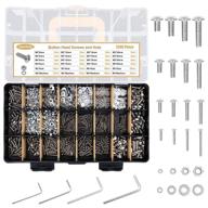 🔩 leanking 1240pcs stainless steel hex socket button head cap screws assortment kit with allen wrenches and portable interlocking storage case логотип