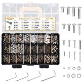 img 4 attached to 🔩 Leanking 1240PCS Stainless Steel Hex Socket Button Head Cap Screws Assortment Kit with Allen Wrenches and Portable Interlocking Storage Case