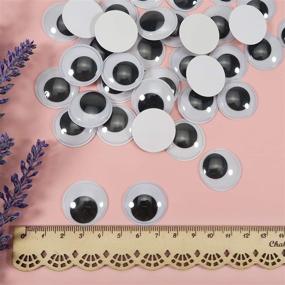 img 3 attached to 👀 150pcs 1 Inch Self-Adhesive Black Plastic Wiggle Googly Eyes Stickers - DIY Arts Crafts Scrapbooking Accessories by TOAOB