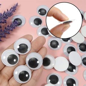 img 2 attached to 👀 150pcs 1 Inch Self-Adhesive Black Plastic Wiggle Googly Eyes Stickers - DIY Arts Crafts Scrapbooking Accessories by TOAOB