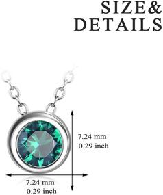 img 1 attached to 💎 Sparkling Elegance: 925 Sterling Silver Solitaire Cubic Zirconia Necklace for Women Teen Girls