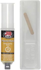 img 1 attached to 🔩 J-B Weld 50132 PlasticWeld Quick-Setting Epoxy Syringe - Translucent Yellow: Strong 25ml Bonding Solution