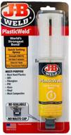 🔩 j-b weld 50132 plasticweld quick-setting epoxy syringe - translucent yellow: strong 25ml bonding solution logo