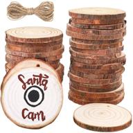 🎨 funarty natural wood slices craft kit - 36pcs 2.4-2.8 inches unfinished wooden circles with hole for christmas ornaments & diy crafts logo