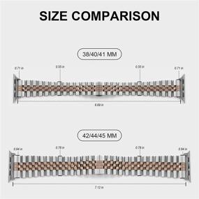 img 2 attached to 🍎 Ремешок Baozai из нержавеющей стали для часов Apple Watch 40 мм / 38 мм - совместим с iWatch SE, Series 6 5 4 3 2 1 - женский ремешок с бабочкой складной застежкой - серебро / розовое золото