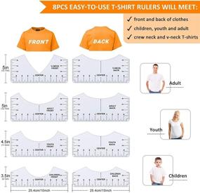 img 3 attached to 👕 11-Pack Tshirt Ruler Guide: Perfect Vinyl Alignment for V-Neck, Crew Neck Adult Youth Children, Center Designs on Clothes Front and Back!