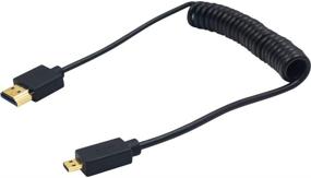 img 3 attached to Coiled Micro HDMI to HDMI Cable by Duttek – Supreme Slim Male Micro HDMI to Male HDMI Cable for Audio Return Channel, 4K, 3D, and 1080P – 1.2M/4FT