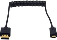coiled micro hdmi to hdmi cable by duttek – supreme slim male micro hdmi to male hdmi cable for audio return channel, 4k, 3d, and 1080p – 1.2m/4ft logo