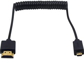 img 4 attached to Coiled Micro HDMI to HDMI Cable by Duttek – Supreme Slim Male Micro HDMI to Male HDMI Cable for Audio Return Channel, 4K, 3D, and 1080P – 1.2M/4FT