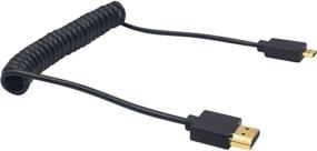 img 2 attached to Coiled Micro HDMI to HDMI Cable by Duttek – Supreme Slim Male Micro HDMI to Male HDMI Cable for Audio Return Channel, 4K, 3D, and 1080P – 1.2M/4FT