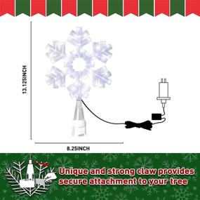 img 3 attached to 🎄 EAMBRITE Snowflake Tree Topper: Glittering Cool White Christmas Decor with 9 Modes Controller - Perfect for Home Party & Wedding