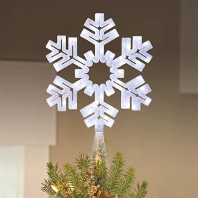 img 4 attached to 🎄 EAMBRITE Snowflake Tree Topper: Glittering Cool White Christmas Decor with 9 Modes Controller - Perfect for Home Party & Wedding