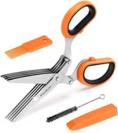 🔪 zazolyne herb scissors set: multipurpose shears, kitchen gadgets with cover & cleaning brush - ideal for cutting, mincing, chopping, gilantro, vegetables, basil logo