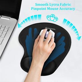 img 3 attached to 🖱️ 2-Pack Mouse Pads with Gel Wrist Rest Support and Lycra Cloth, Non-Slip Base - Ergonomic, Comfortable, Durable, and Easy to Clean - Black