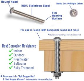 img 1 attached to 🔩 Grade A Stainless Phillips Machine Bolt Dropper Fasteners: Optimal Solution for Secure Screw Mounting