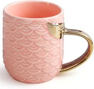 🧜 vanuoda mermaid coffee mug: ceramic cup with tail handle for women - perfect gift for mom, grandma, girls, wife, friend - ideal for valentine's, mother's day, christmas, birthday, bridal, engagement, wedding - pink logo