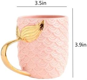 img 3 attached to 🧜 VANUODA Mermaid Coffee Mug: Ceramic Cup with Tail Handle for Women - Perfect Gift for Mom, Grandma, Girls, Wife, Friend - Ideal for Valentine's, Mother's Day, Christmas, Birthday, Bridal, Engagement, Wedding - Pink