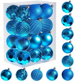 img 4 attached to 🔵 Shatterproof Blue Christmas Tree Decorations - Xmas Ornaments for Christmas Balls