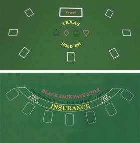 img 1 attached to 🃏 DA VINCI Double-Sided Casino Felt Layout for Texas Holdem and Blackjack - 36" x 72" Size