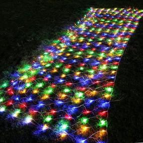 img 1 attached to 🎄 Vibrant LED Net Lights: Festive Christmas Day Decoration Fairy String Mesh