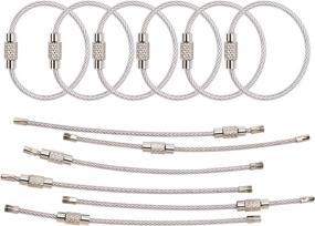 img 3 attached to 🔑 Compact Mini Skater 12Pcs 4 Inches Wire Keychain Cable with 2mm Nylon Coated Stainless Steel Loop for Luggage Tags or ID Tags