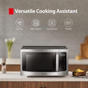 img 3 attached to Toshiba 1.5 Cu.ft Black Stainless Steel Microwave Oven ML-EC42P(SS) with Air Fry, Convection Cooking, Smart Sensor, Easy-to-Clean Interior and ECO Mode