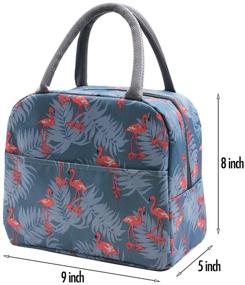 img 1 attached to 🌸 Mziart Insulated Lunch Bag for Women Men: Cute Flamingo Design, Reusable Cooler Tote for Work, Travel, Picnic - Front Pocket Included