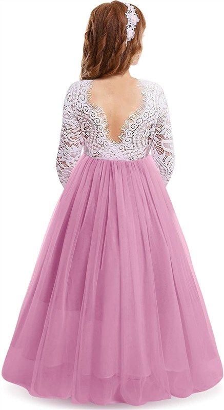 straight bridesmaid princess communion back wine girls' clothing for dresses 标志