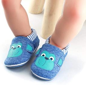 img 1 attached to 👶 Cartoon Infant Sneaker Toddler House Shoes with Non-Skid Rubber Sole for Baby Boys and Girls (6-24 Months)