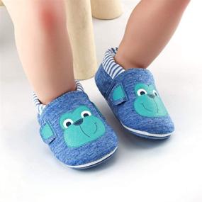 img 2 attached to 👶 Cartoon Infant Sneaker Toddler House Shoes with Non-Skid Rubber Sole for Baby Boys and Girls (6-24 Months)