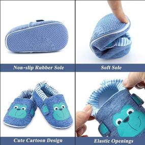 img 3 attached to 👶 Cartoon Infant Sneaker Toddler House Shoes with Non-Skid Rubber Sole for Baby Boys and Girls (6-24 Months)