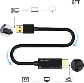 img 3 attached to 🔌 6FT Кабель-переходник USB to HDMI для Mac OS Windows 10/8/7/Vista/XP - USB 3.0 мужской разъем в HDMI HD 1080P дисплей аудио видео конвертерный кабель (6FT)