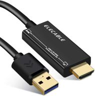 🔌 6ft usb to hdmi adapter cable for mac os windows 10/8/7/vista/xp - usb 3.0 male to hdmi hd 1080p display audio video converter cord (6ft) logo