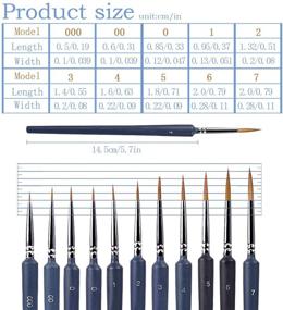 img 3 attached to Набор кистей для деталей eZAKKA - 10 штук, миниатюрные кисти для акрила, акварели и масла - художественные принадлежности для точной работы.