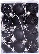 🎄 yansanido 24pcs super small christmas ball 3cm /1.18 inch ornaments: shatterproof mini desktop tree decorations in multicolor pastel - black pendant logo