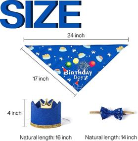 img 2 attached to 🐶 Pet Birthday Party Supplies Set for Dogs, Blue Bandana, Birthday Hat, Balloon Decorations, Banner, 15 pcs Party Decor for Small Medium Dog Celebrations (Boy)