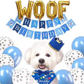 img 4 attached to 🐶 Pet Birthday Party Supplies Set for Dogs, Blue Bandana, Birthday Hat, Balloon Decorations, Banner, 15 pcs Party Decor for Small Medium Dog Celebrations (Boy)