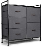 🗄️ versatile odk dresser: 5-drawer fabric storage tower, steel frame & wood top, dark grey – ideal for bedroom, hallway, closet & more! логотип