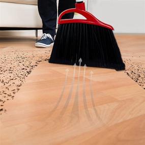 img 1 attached to Floor Cleaning Broom and Dustpan Set - Upright Stand Up Dust Pan and Broom Combo for Home, Kitchen, Office, Lobby Floor - Long Handle Dustpan with Enhanced SEO