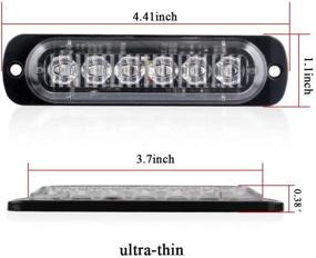 img 3 attached to 4 шт. KaiDengZhe 6LED Красная сверхтонкая синхронизируемая аварийная мигалка-предупреждающий маяк сигнал опасности, поверхностный монтаж для автомобиля или грузовика 12-24 В